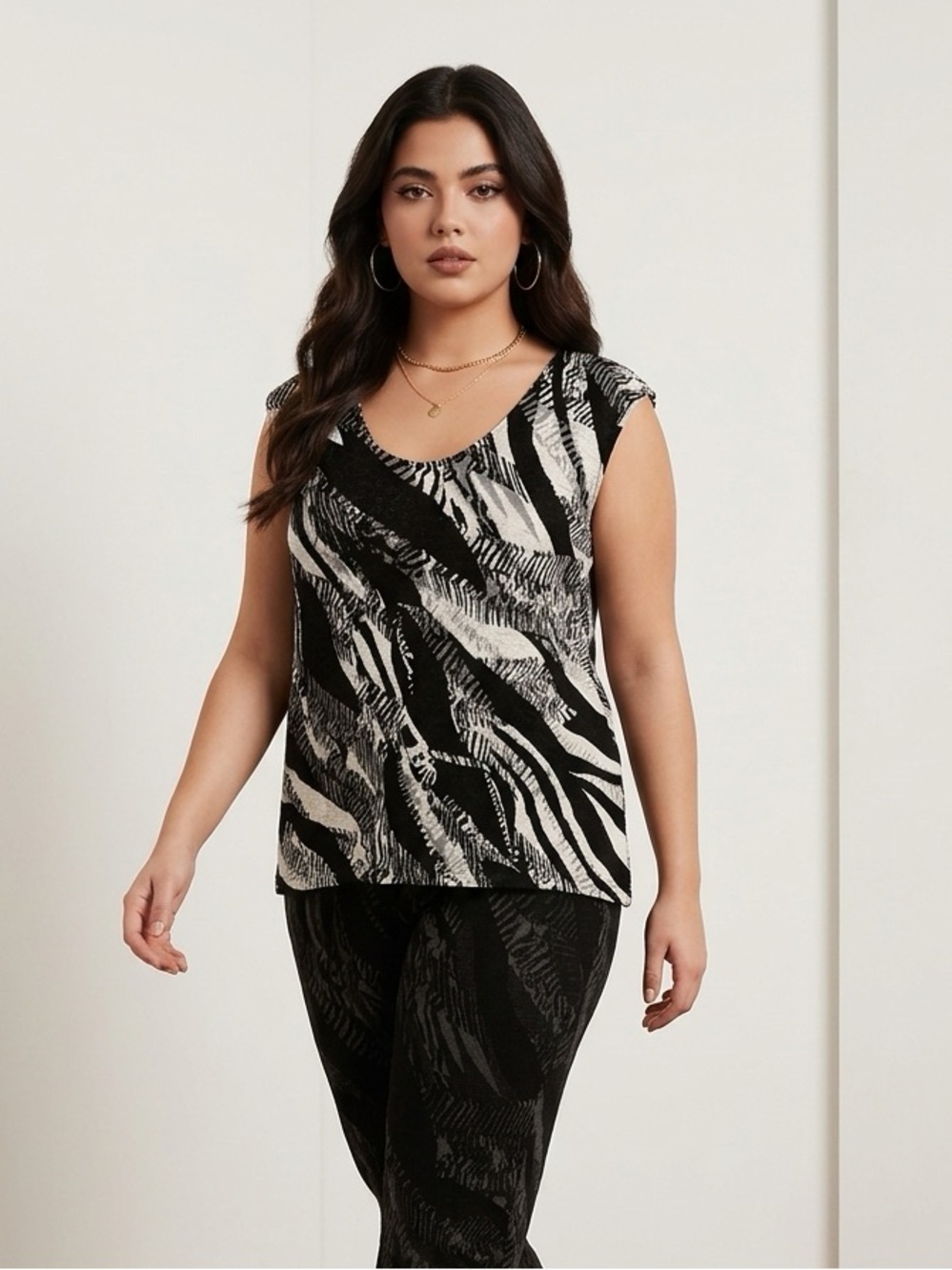 Vintage Black and White Zebra Pattern Blouse | Initatives